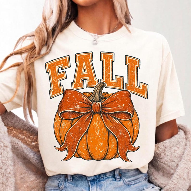 Cozy Fall Pumpkin Sublimation Design on Sweatshirt