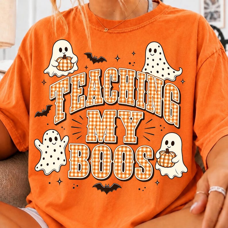 Close up of a sublimation-printed mug with a cute ghost design