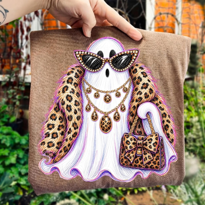 Spooky Luxury Rhinestone Ghost Mug Design