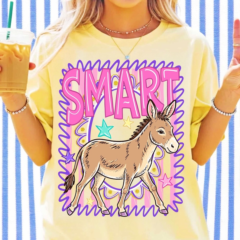Close-up of Western Donkey Sublimation Graphic on Apparel Mockup