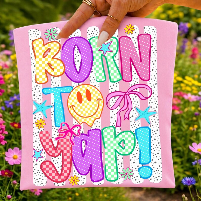 Variety of mockups showing the Born to Yap design on mugs, shirts, and bags.