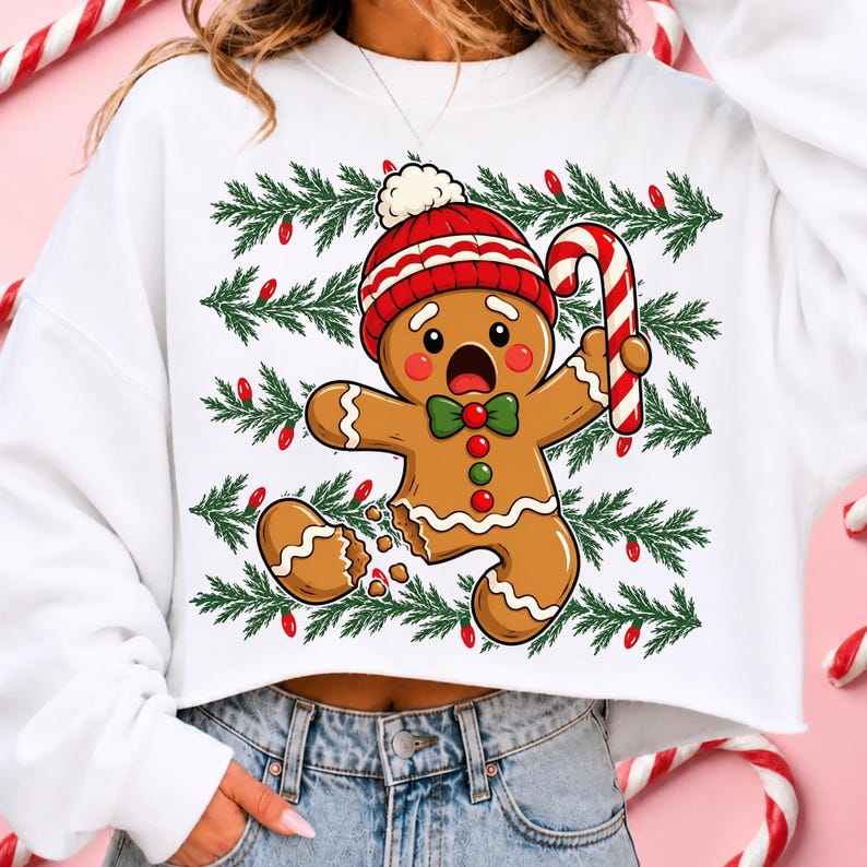 Cute Oh Snap Gingerbread Christmas Sublimation Design