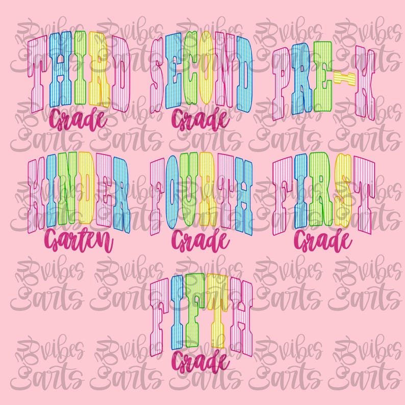 Pre-K to Fifth Grade Sublimation Shirt Graphics