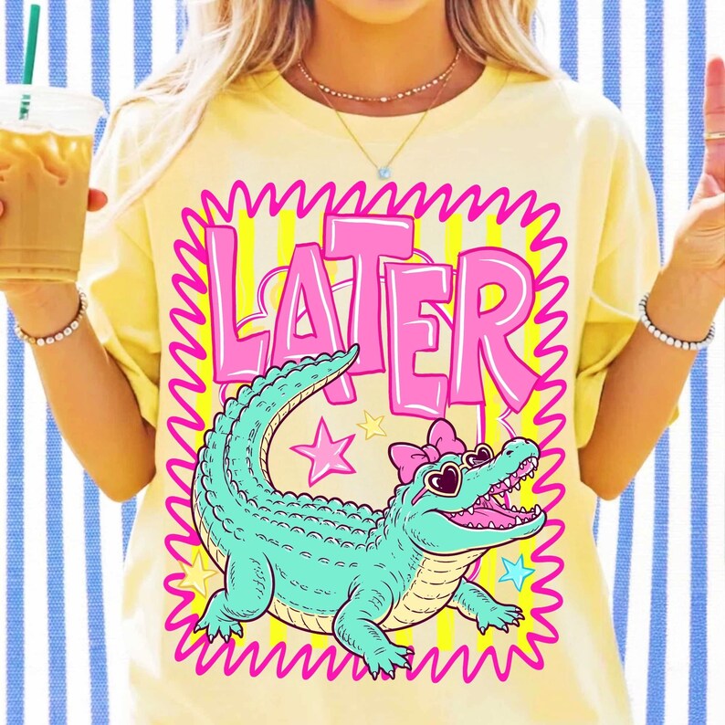 Preppy Alligator Digital Download for Sublimation and Crafts