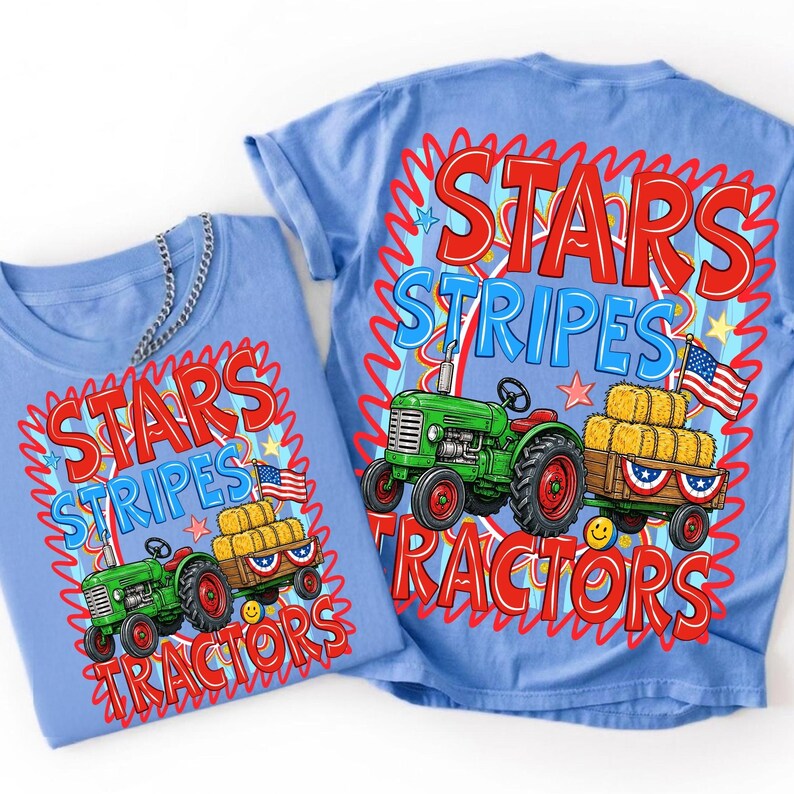 Detailed rustic farm tractor graphic from the Patriotic PNG font set.