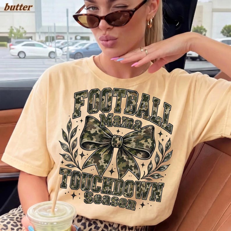 Personalized tumbler featuring the Camo Football Mom sublimation design, perfect for showing team spirit.