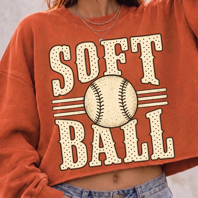 Image of Softball PNG, Retro Softball Sublimation, Distressed Softball Fan Shirt Design, Digital Download