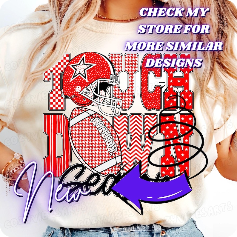 Sublimation preview of game day bow football graphic