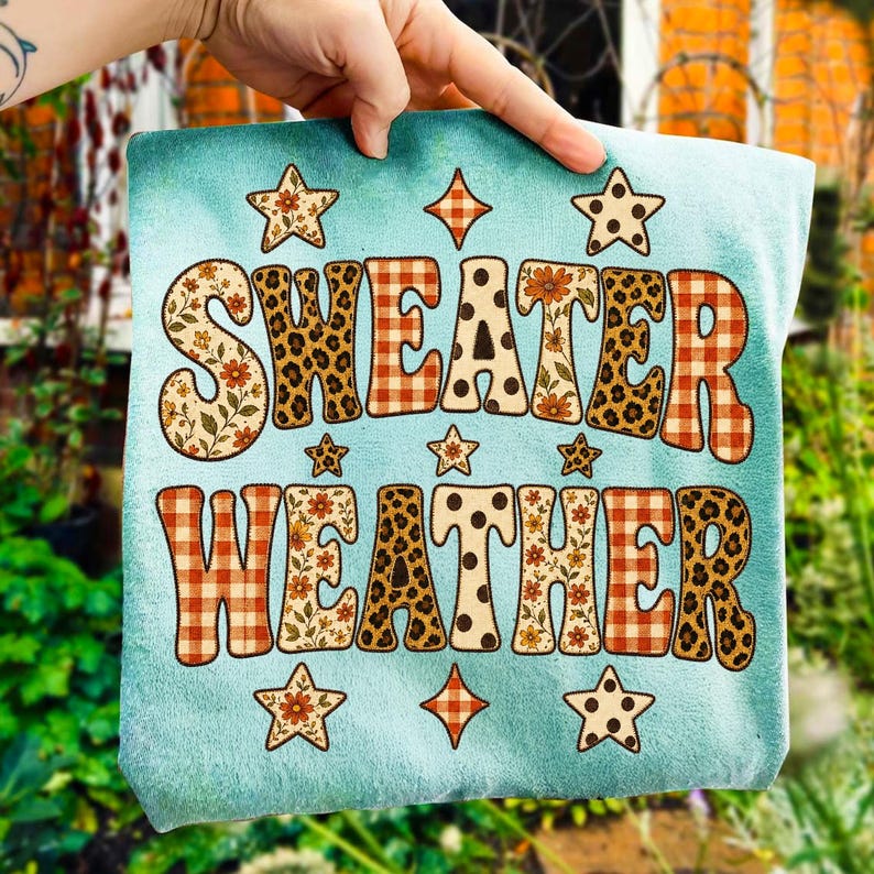 Girly Autumn Sublimation Design Close-Up Detail