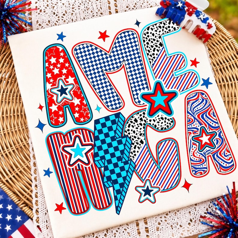 Retro 4th of July PNG Sublimation Design for American Mamas