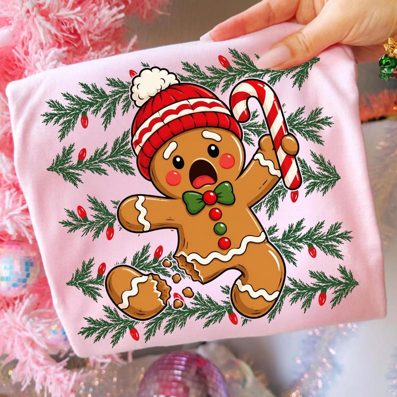 Gingerbread Cookie Holiday Shirt Mockup