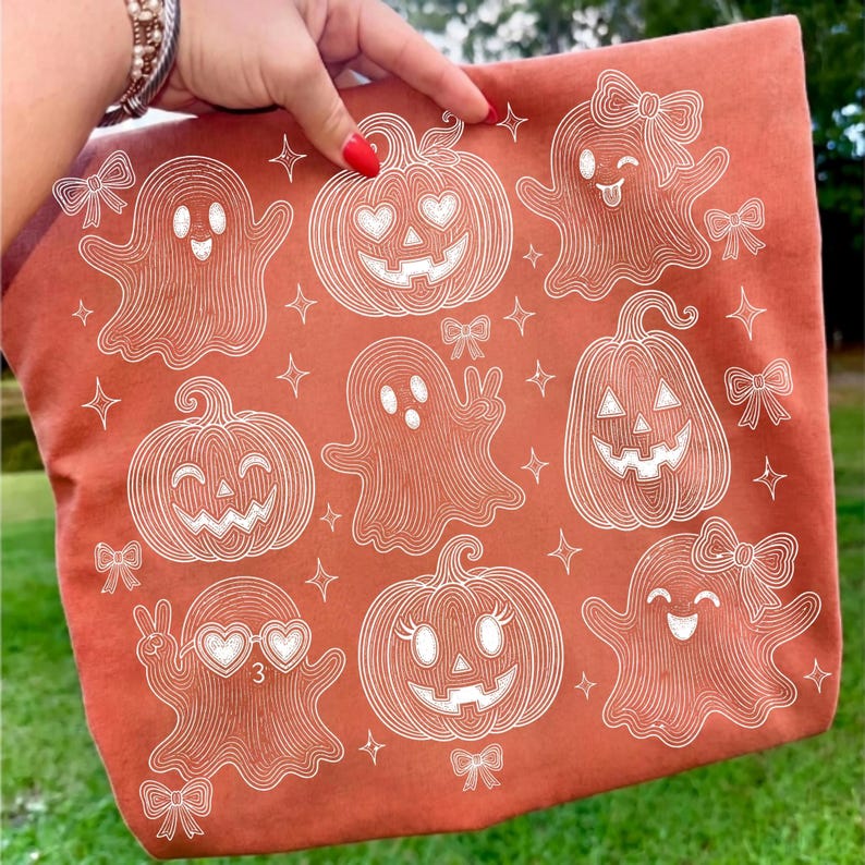 Spooky Season Ghost Pumpkin Sublimation Shirt Design Mockup