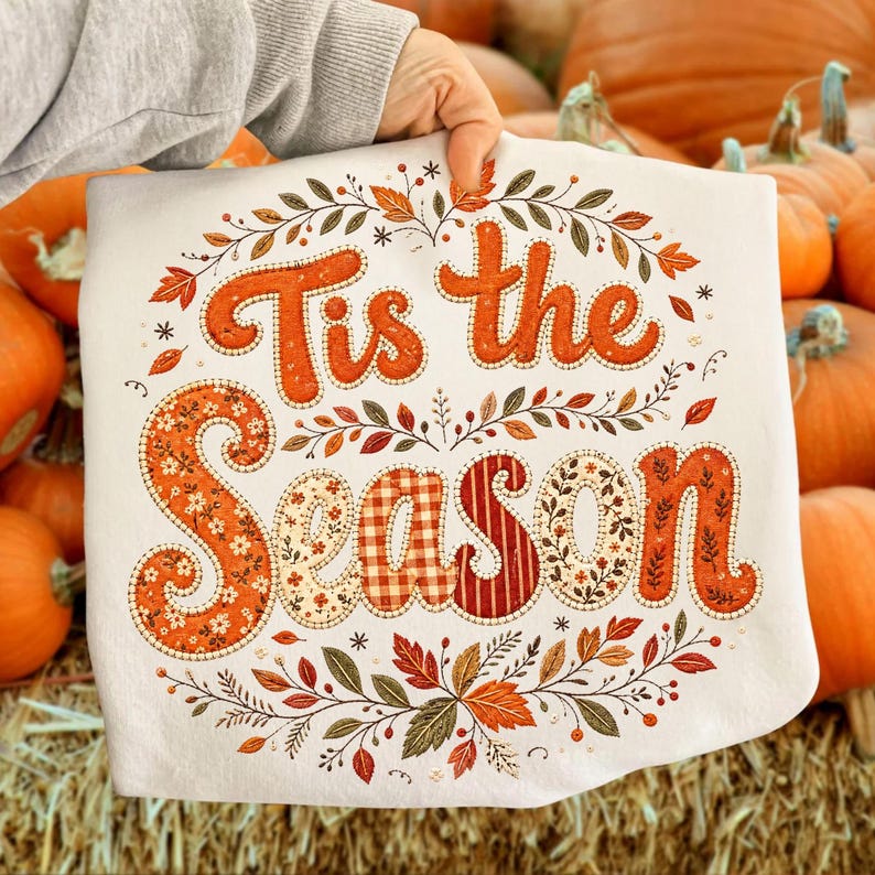 Retro Floral Tis The Season Fall Sublimation Design