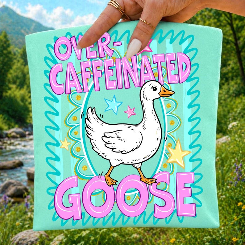 Funny Coffee Lover Shirt Graphic with Preppy Goose Clipart
