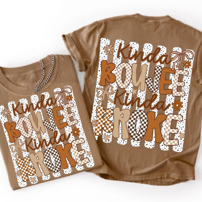 Image of Kinda Boujee Kinda Broke PNG Coquette Bow Snarky Sublimation Design Antisocial Shirt Sarcasm Motivation Halloween Digital Download PNG