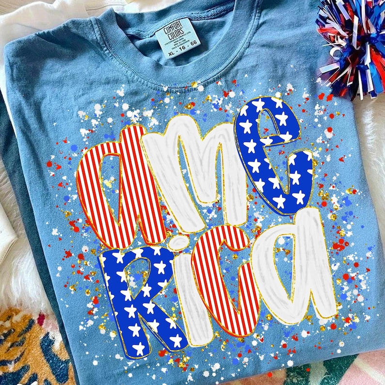 Checkered America PNG with Vintage Quilted Texture