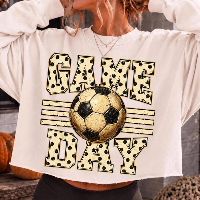 Retro soccer game day apparel graphic artwork preview