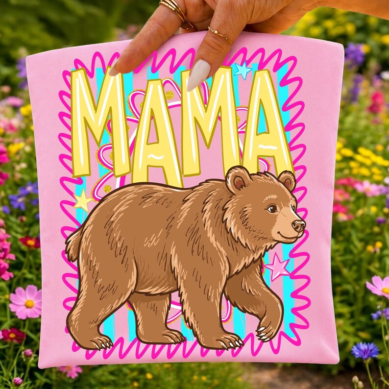 Mama Bear Digital Download on Mockup T-Shirt