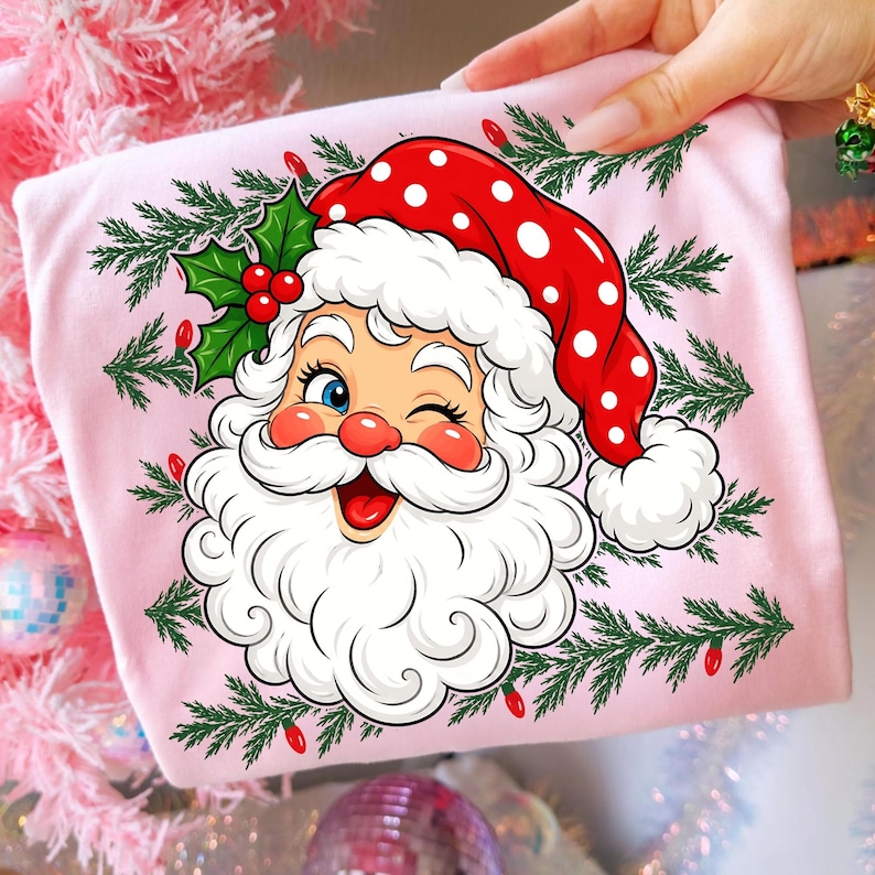 Trendy Christmas Mug Design featuring Retro Santa