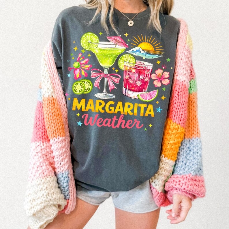 Example of the Summer Margarita Weather font used in a creative design, perfect for crafters and sublimation projects