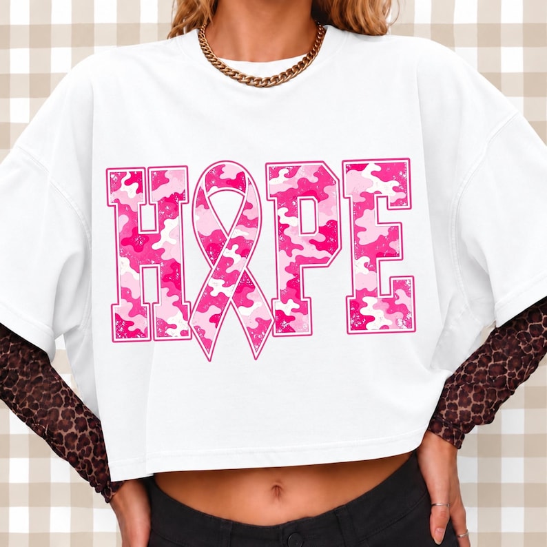 Custom T-Shirt Design with Pink Camo Ribbon