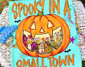 Custom Zip Code Halloween Town PNG, Spooky In A Small Town PNG, Pumpkin Halloween Village PNG, Personalized Halloween Design