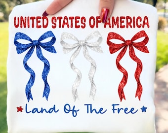 Coquette Bow America 250-jähriges Jubiläum PNG 250 Jahre Freiheit 1776-2026 Patriotisch Sublimation Design 4.Juli USA Digital Download Clipart