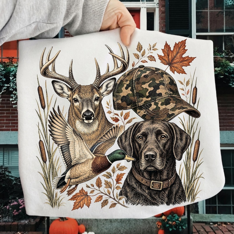 Mallard Labrador Wildlife Design on various product mockups