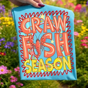 Preppy Crawfish Season PNG, Brushstroke Louisiana Sublimation Design, Stripes Crawfish Boil PNG, Summer Southern Digital Download Shirt image 4
