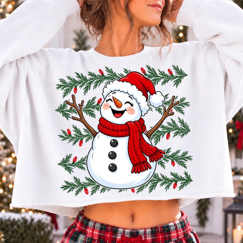 Snowman PNG design on a holiday coffee mug