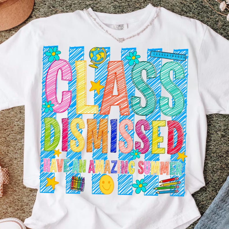 Close-up of 'Teacher Mode Off' retro preppy typography design