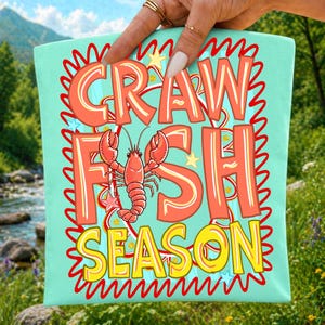Preppy Crawfish Season PNG, Brushstroke Louisiana Sublimation Design, Stripes Crawfish Boil PNG, Summer Southern Digital Download Shirt image 5