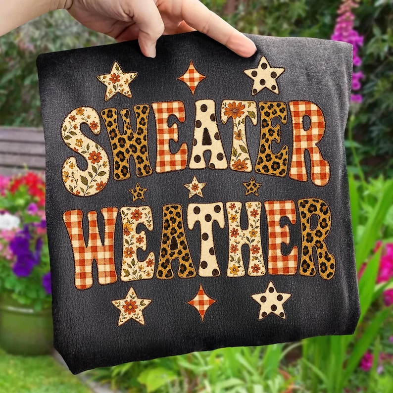 Fall Sweater Weather Digital Print on Tote Bag