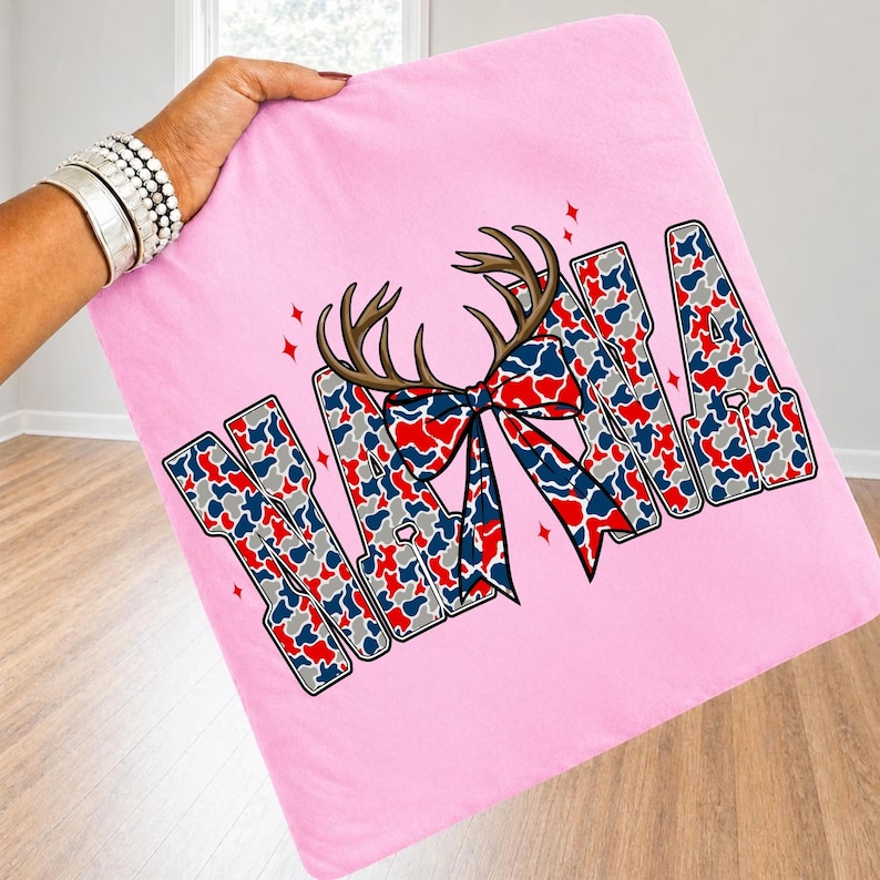 Close-up of Patriotic Striped Alphabet and Bow Sublimation Design