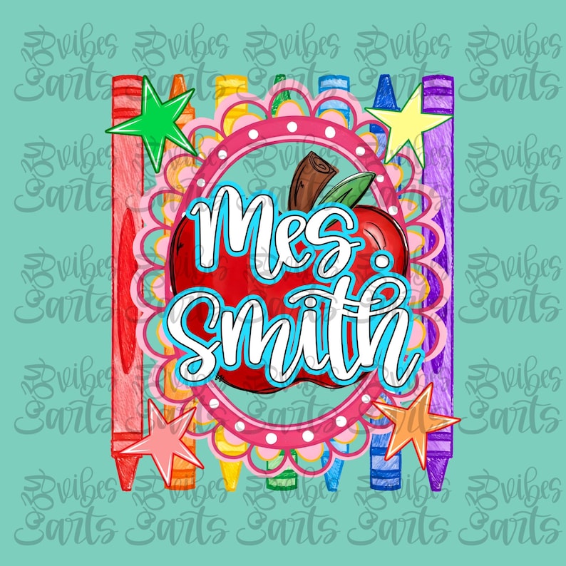 Preppy teacher back to school design featured on a custom sublimation t-shirt.