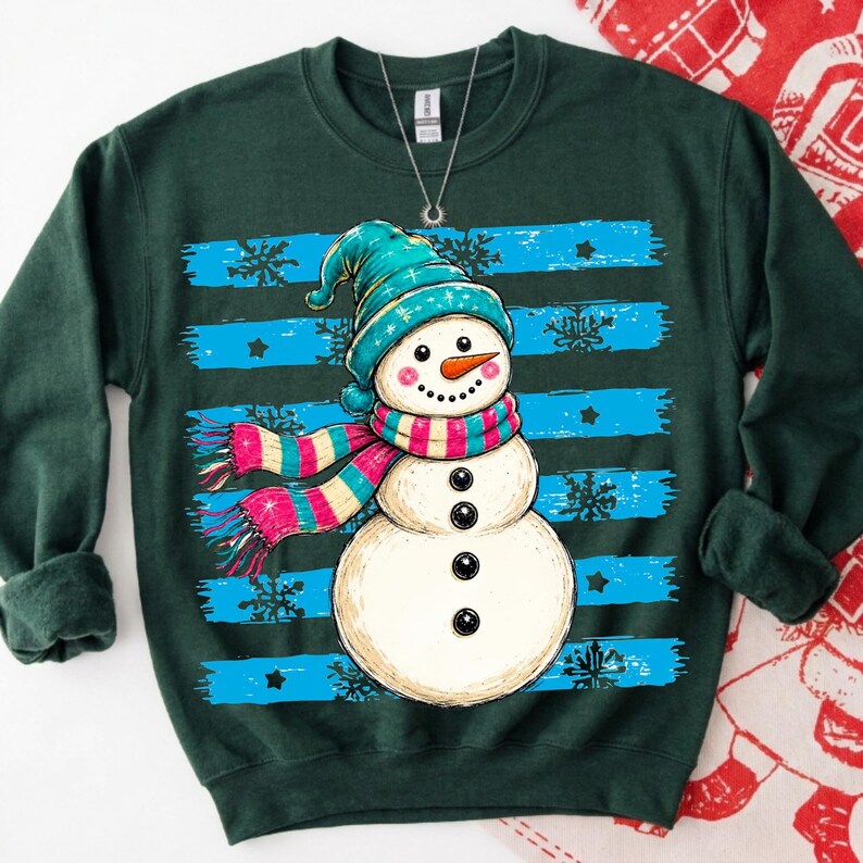 Preppy Snowman on a Festive T-shirt Mockup