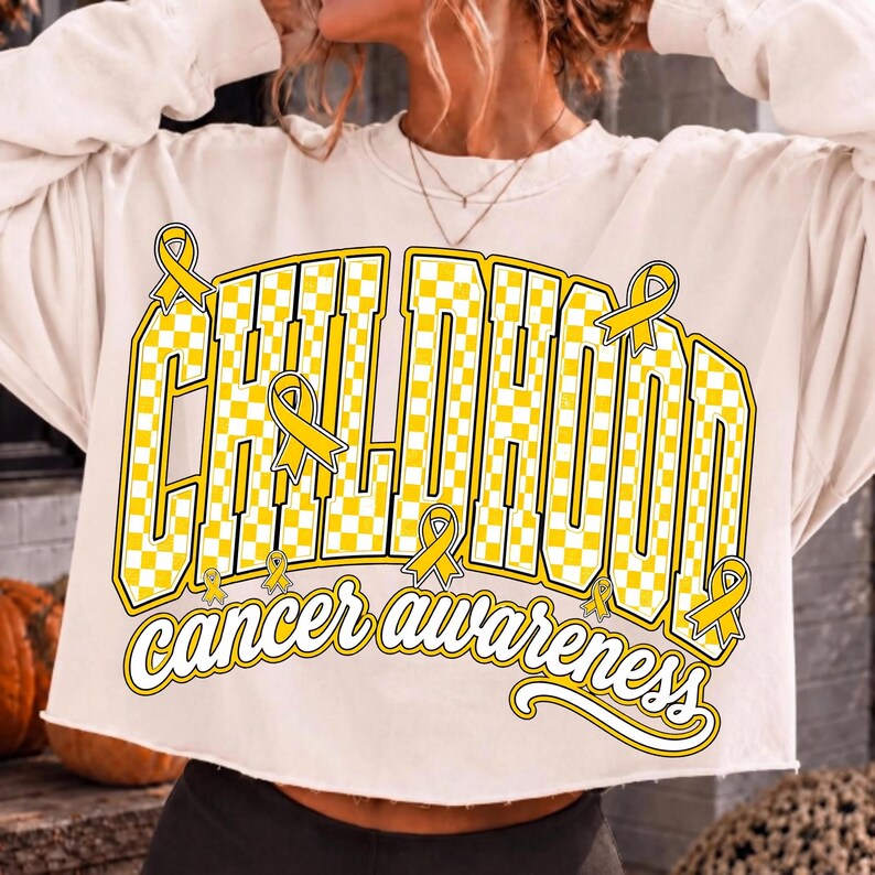 Gold Ribbon Sublimation PNG Mockup on a T-Shirt