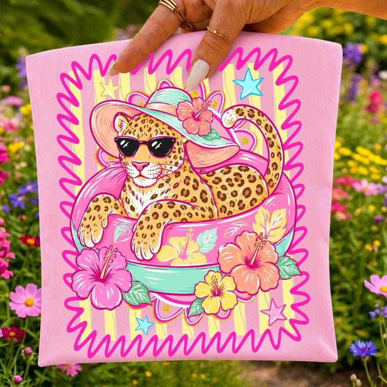 Retro summer vibes brushstroke sublimation design for custom apparel