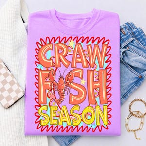 Preppy Crawfish Season PNG, Brushstroke Louisiana Sublimation Design, Stripes Crawfish Boil PNG, Summer Southern Digital Download Shirt image 10