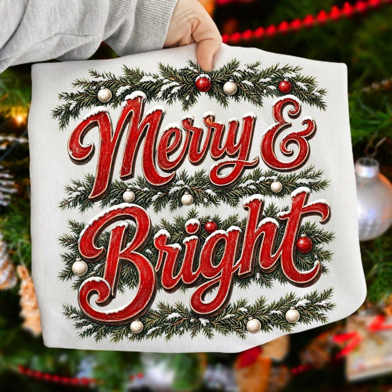 Retro Christmas design on a canvas tote bag