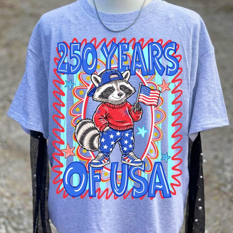 Patriotic Raccoon USA 250 Anniversary Font Bundle