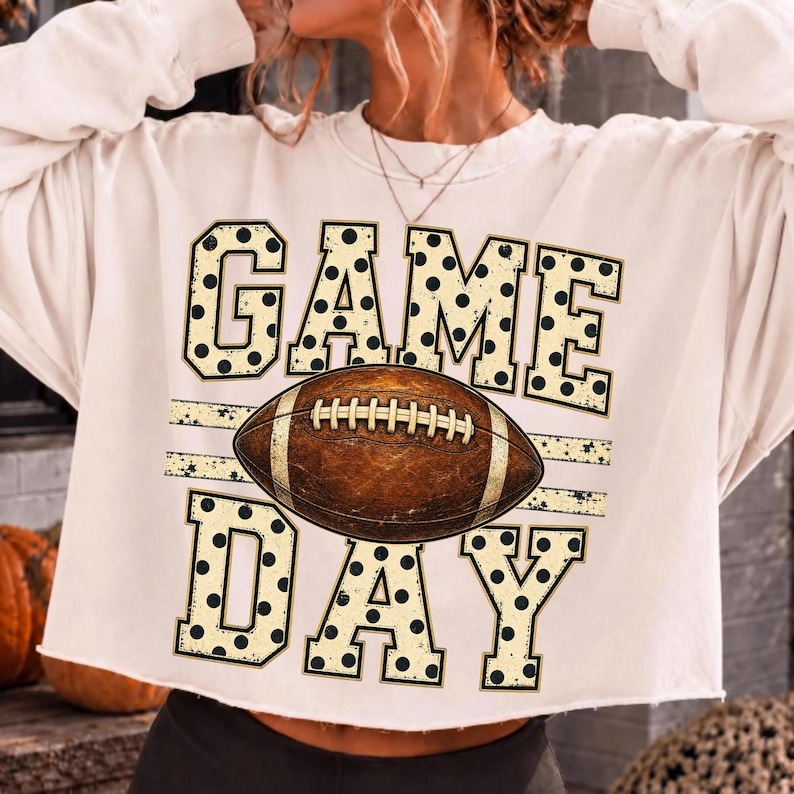Vintage Football Mom Crewneck Sublimation Design Display