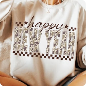 Trendy 2026 Camo PNG Design, Distressed Retro Style for Festive Apparel, Hello 2026 Pink Preppy Graphic with Hunting Elements image 9