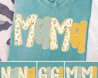 Preppy Mama Floral PNG  Bundle, Coquette Leopard Nana Mimi Gigi PNG, Mothers Day Design, Spring Flower Boho Shirt Sublimation