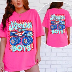 Diseño de camión monstruo patriótico PNG para niño americano, niño de campo, gráfico del 4 de julio, camiseta de camión de EE. UU. PNG, camión de barro, sublimación digital imagen 6