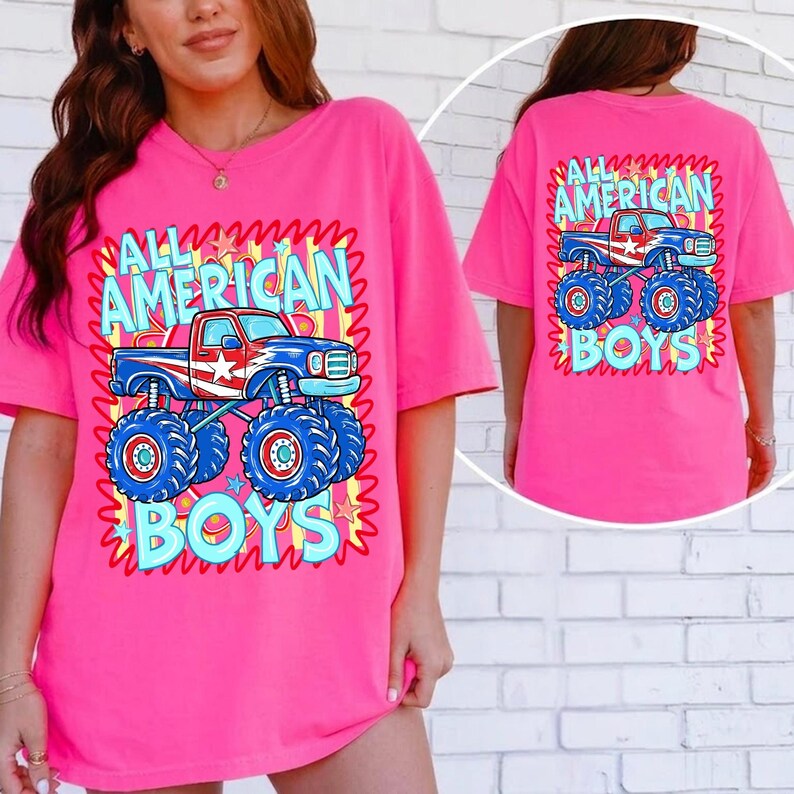 Diseño de camión monstruo patriótico PNG para niño americano, niño de campo, gráfico del 4 de julio, camiseta de camión de EE. UU. PNG, camión de barro, sublimación digital imagen 6