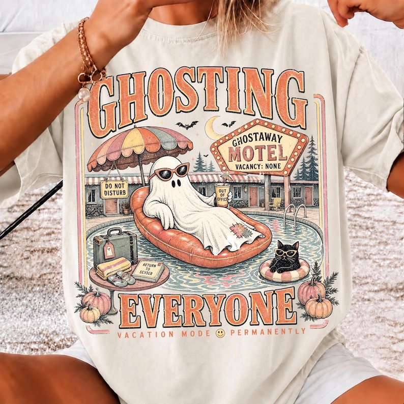 Spooky Ghost Motel T-Shirt Mockup