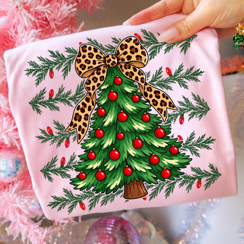 Coquette style Christmas sublimation design on a mug and shirt