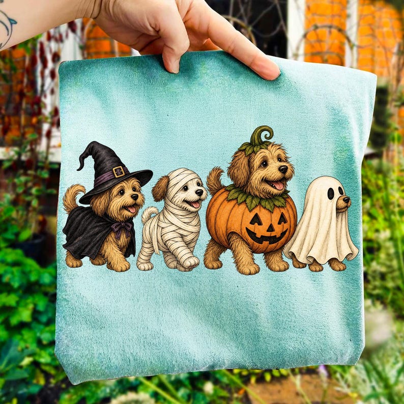 Halloween Golden Doodle Dog in Costume Sublimation Digital File