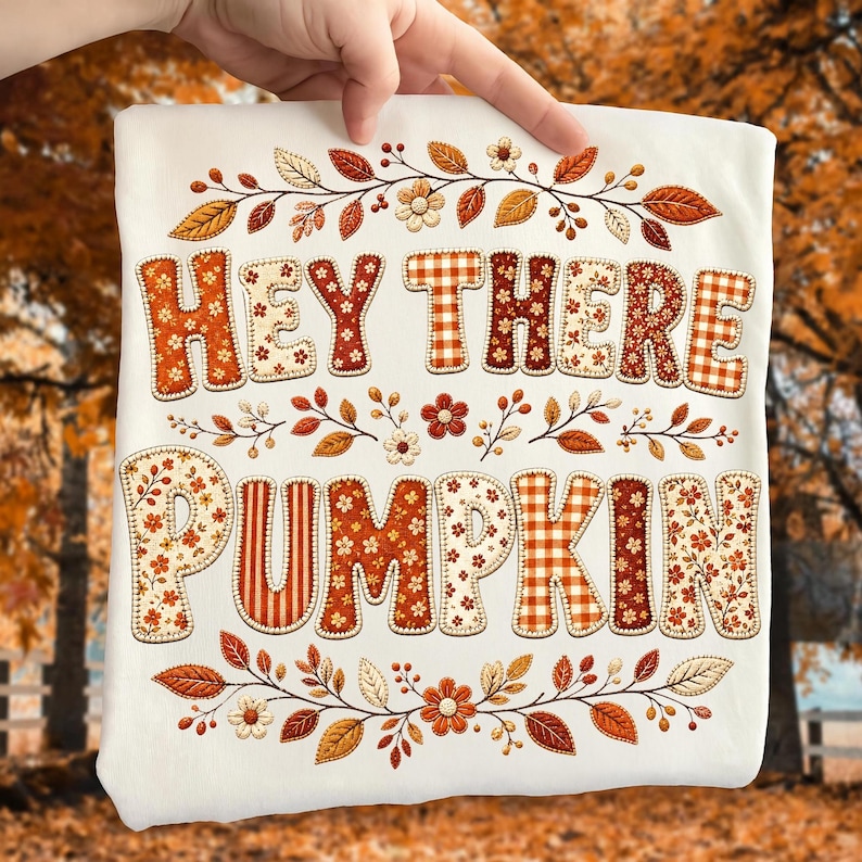 Retro Hey There Pumpkin Fall Sublimation Design